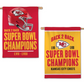 KANSAS CITY CHIEFS SUPER BOWL LVIII CHAMPIONS 2-SIDED 28" X 40" VERTICAL FLAG