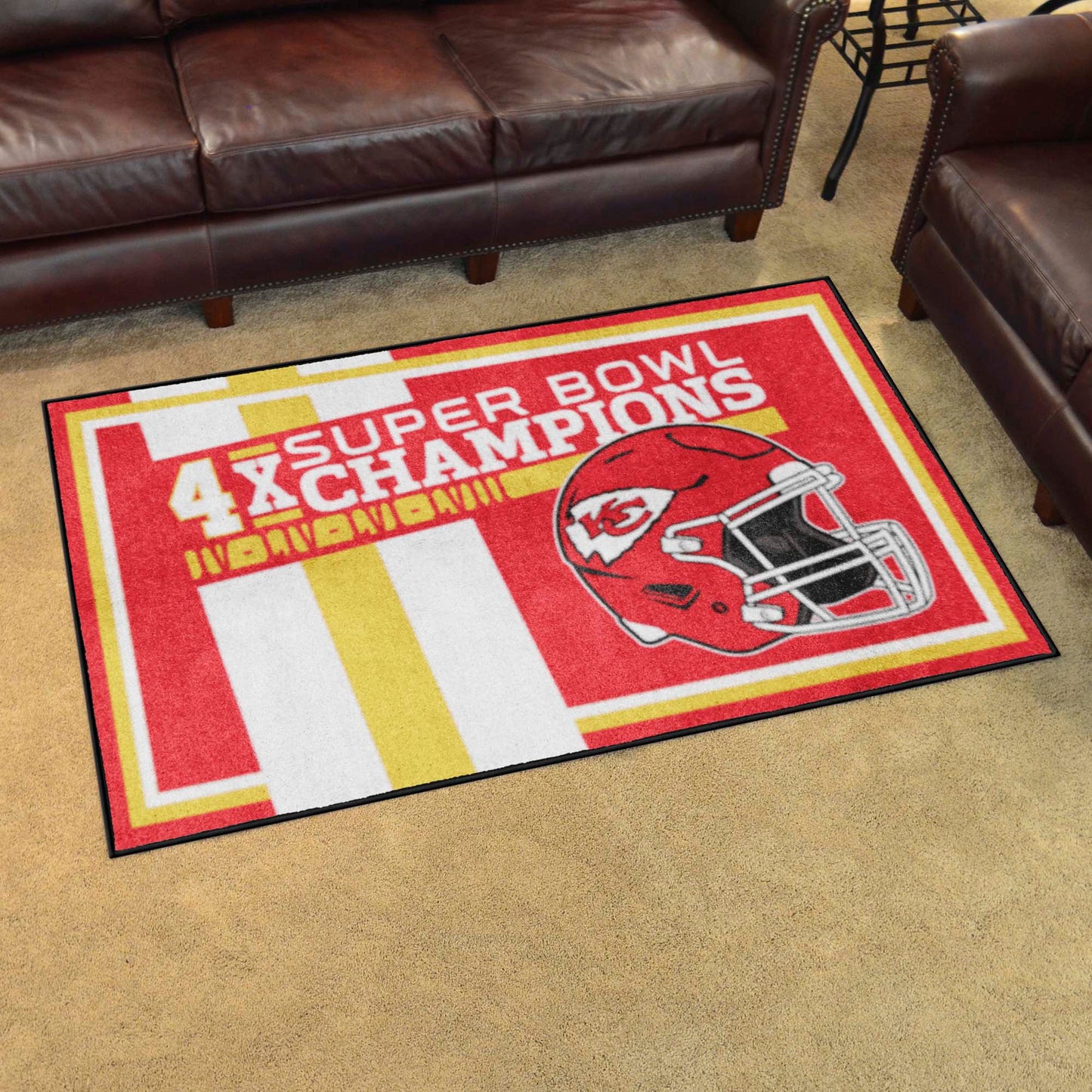 KANSAS CITY CHIEFS SUPER BOWL LVIII DYNASTY 4' X 6' PLUSH RUG