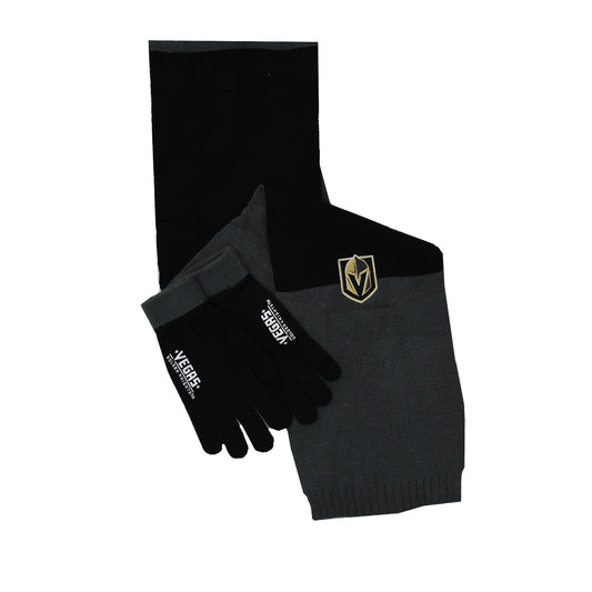 LAS VEGAS GOLDEN KNIGHTS TRI-COLOR SCARF AND GLOVE SET