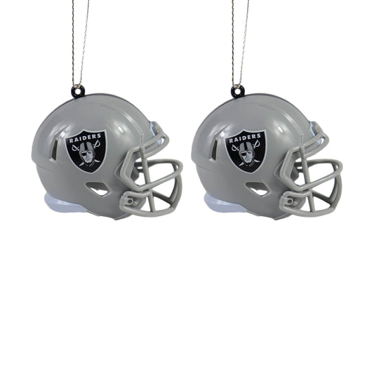 LAS VEGAS RAIDERS 2 PACK ABS HELMET ORNAMENT SET