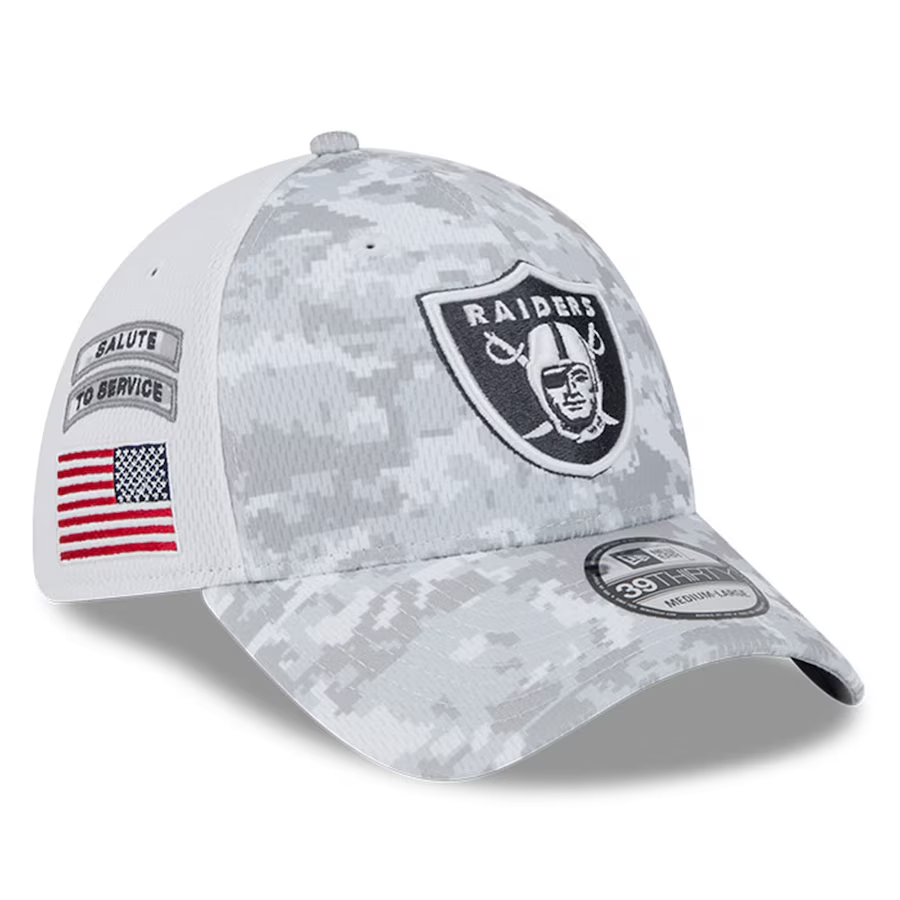 LAS VEGAS RAIDERS 2024 NFL SALUTE TO SERVICE 39THIRTY FLEX FIT HAT