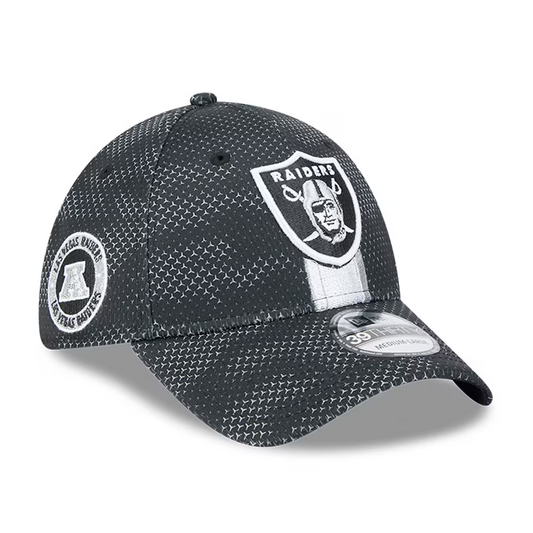 LAS VEGAS RAIDERS 2024 NFL SIDELINE 39THIRTY FLEX FIT HAT - BLACK