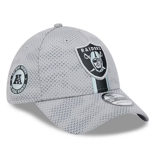 LAS VEGAS RAIDERS 2024 NFL SIDELINE 39THIRTY FLEX FIT HAT - GRAY