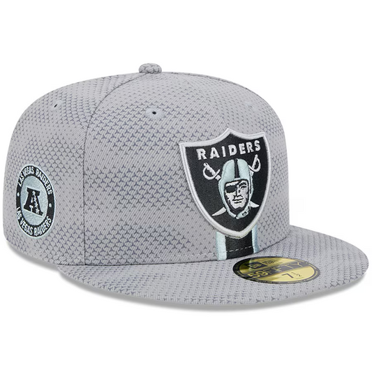 LAS VEGAS RAIDERS 2024 NFL SIDELINE 59FIFTY FITTED HAT - GRAY