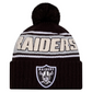 LAS VEGAS RAIDERS 2024 NFL SIDELINE CUFFED KNIT BEANIE WITH POM - BLACK