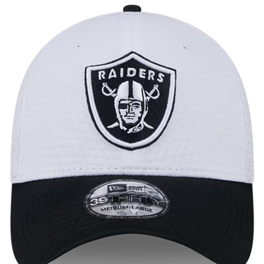 LAS VEGAS RAIDERS 2024 NFL TRAINING CAMP 39THIRTY FLEX FIT HAT - WHITE