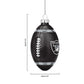 LAS VEGAS RAIDERS BLOWN GLASS FOOTBALL ORNAMENT