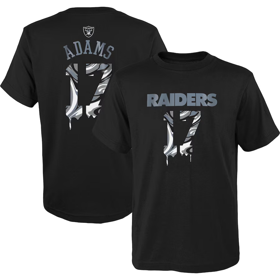 LAS VEGAS RAIDERS DAVANTE ADAMS YOUTH DRIP NAME AND NUMBER T-SHIRT