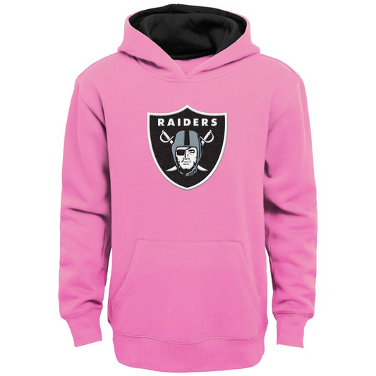 LAS VEGAS RAIDERS GIRLS YOUTH PINK PRIME PULLOVER HOODED SWEATSHIRT