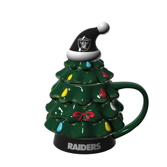 LAS VEGAS RAIDERS HOLIDAY 14 OZ CHRISTMAS TREE CUP GIFT SET