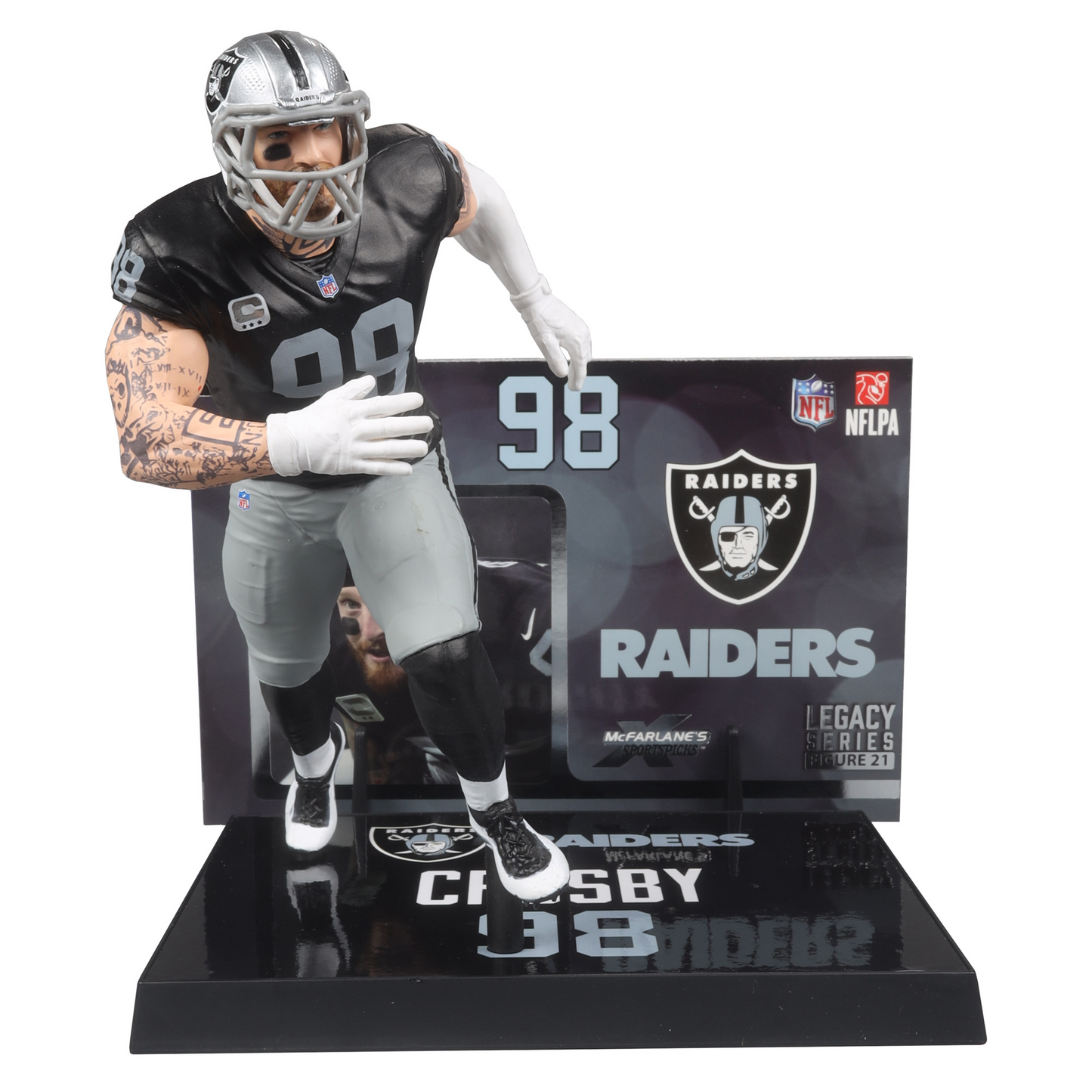 LAS VEGAS RAIDERS MAXX CROSBY NFL LEGACY 7" MCFARLANE SPORTS PICK FIGURE