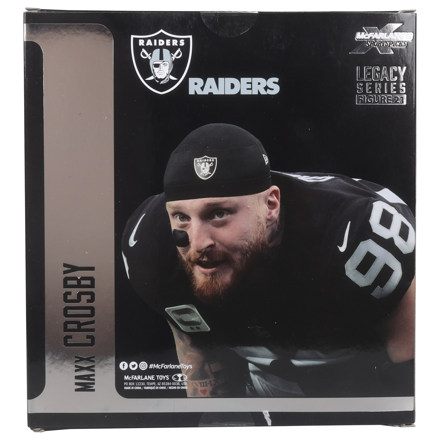 LAS VEGAS RAIDERS MAXX CROSBY NFL LEGACY 7" MCFARLANE SPORTS PICK FIGURE