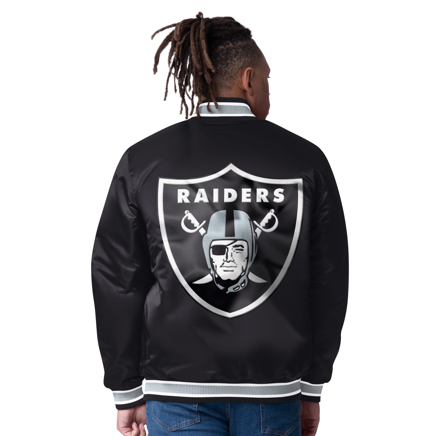 LAS VEGAS RAIDERS MEN'S STARTER CLOSER REVERSIBLE SATIN JACKET