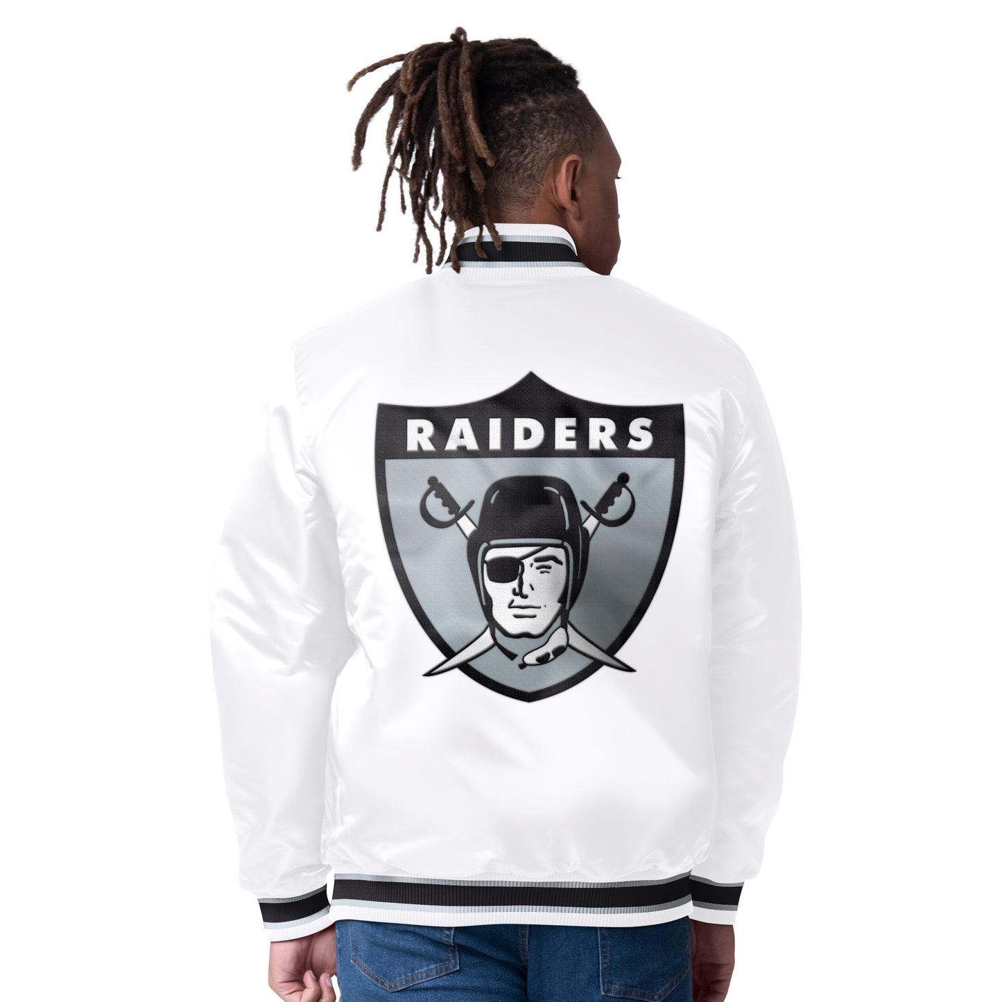 LAS VEGAS RAIDERS MEN'S STARTER CLOSER REVERSIBLE SATIN JACKET