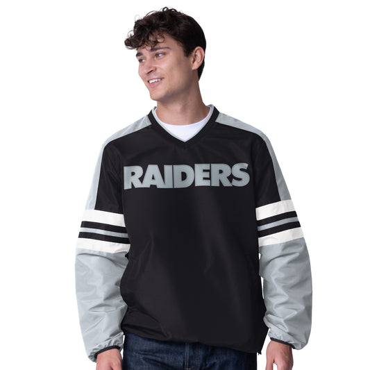 LAS VEGAS RAIDERS  MEN'S HIGH HEAT 1 PULLOVER JACKET - BLACK/GRAY