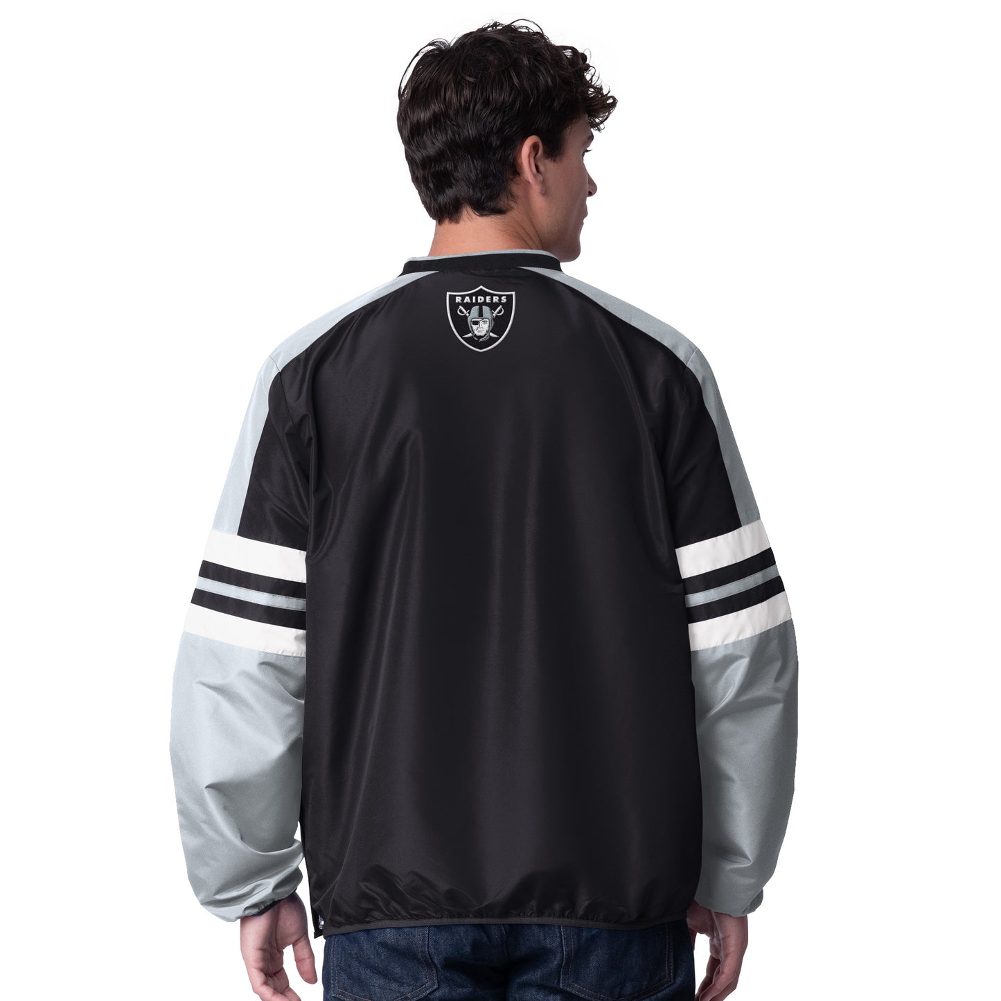 LAS VEGAS RAIDERS  MEN'S HIGH HEAT 1 PULLOVER JACKET - BLACK/GRAY