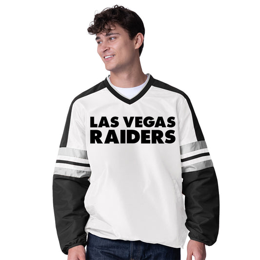 LAS VEGAS RAIDERS MEN'S HIGH HEAT 2 PULLOVER JACKET - WHITE