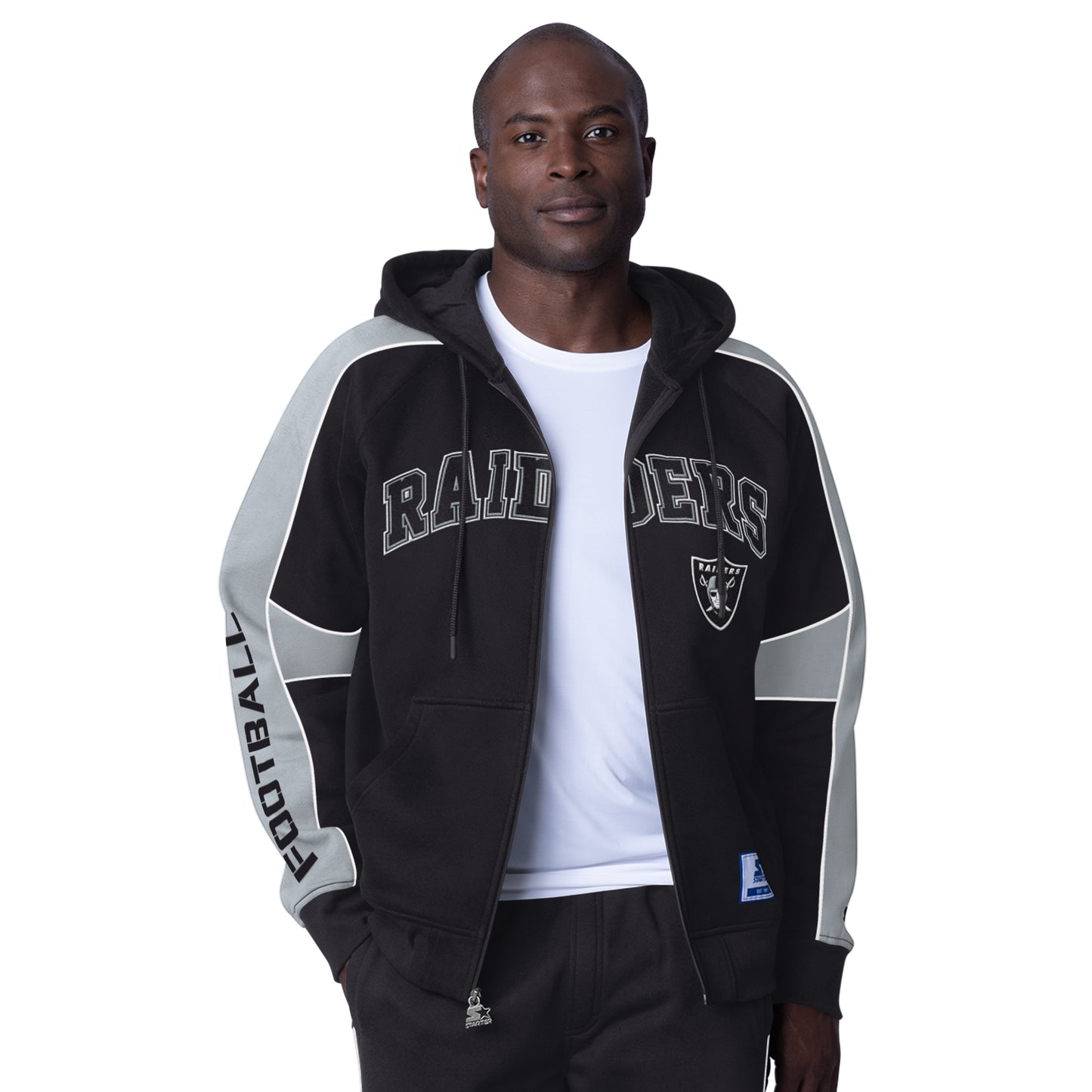 LAS VEGAS RAIDERS MEN'S LEGEND FULL-ZIP RAGLAN SLEEVE HOODIE