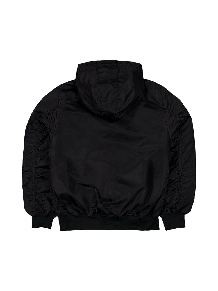 LAS VEGAS RAIDERS MEN'S NEWERA X ALPHA INDUSTRIES L-2B HOODED BOMBER JACKET - BLACK