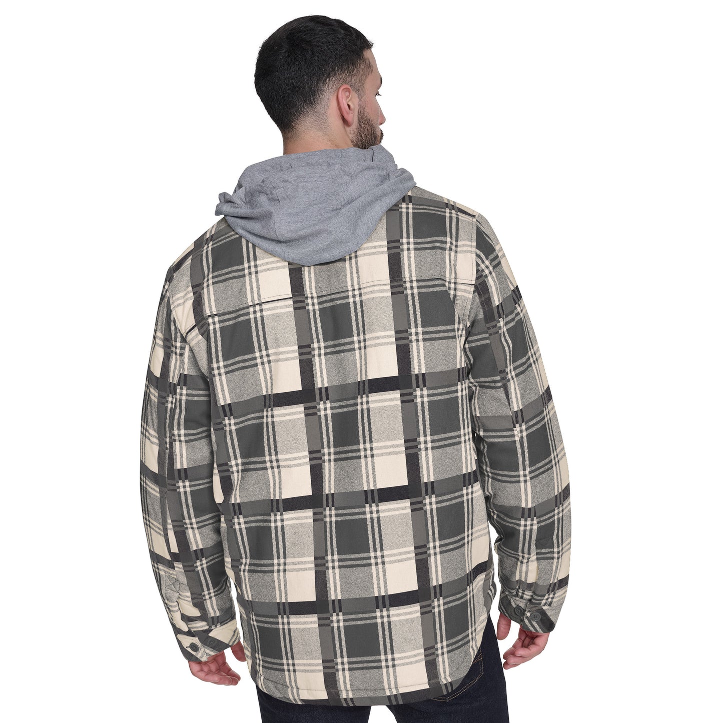 LAS VEGAS RAIDERS MEN'S FULLBACK PLAID HOODED JACKET