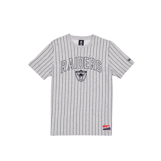 LAS VEGAS RAIDERS MEN'S THROWBACK PINSTRIPE T-SHIRT - GRAY