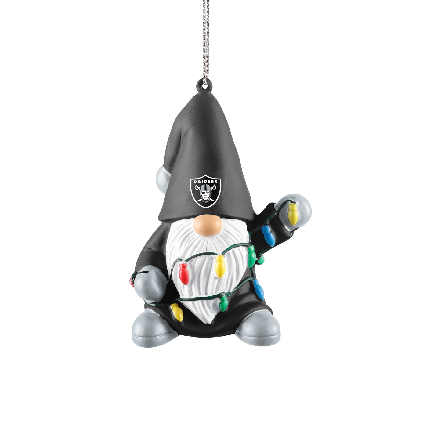 LAS VEGAS RAIDERS MINI VINYL GNOME WITH LIGHTS ORNAMENT