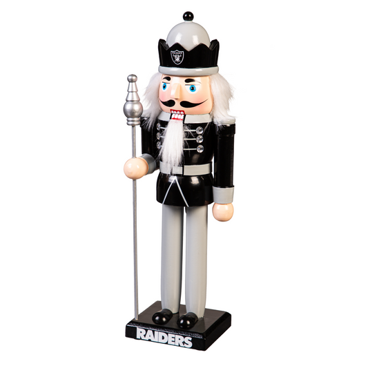 LAS VEGAS RAIDERS 12" WOODEN NUTCRACKER STATUE