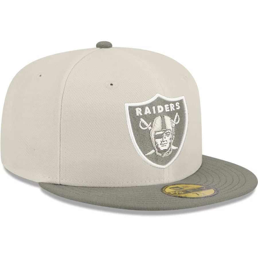 LAS VEGAS RAIDERS  TWO-TONE COLOR PACK 59FIFTY FITTED HAT - STONE/GRAY