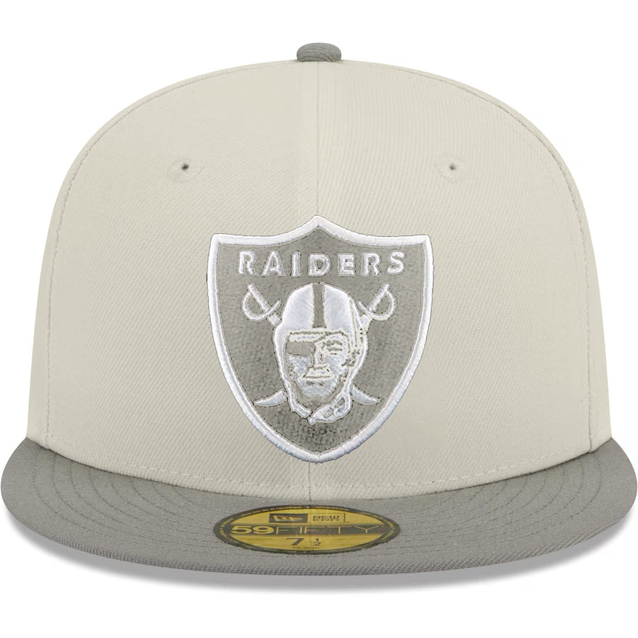 LAS VEGAS RAIDERS  TWO-TONE COLOR PACK 59FIFTY FITTED HAT - STONE/GRAY