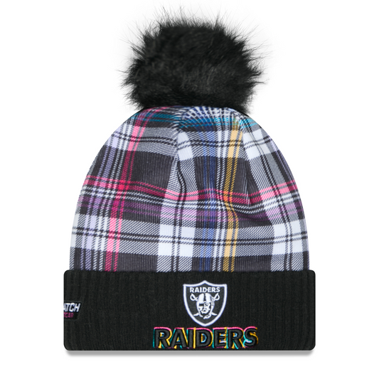 LAS VEGAS RAIDERS WOMEN'S 2024 NFL CRUCIAL CATCH CUFFED KNIT BEANIE WITH POM