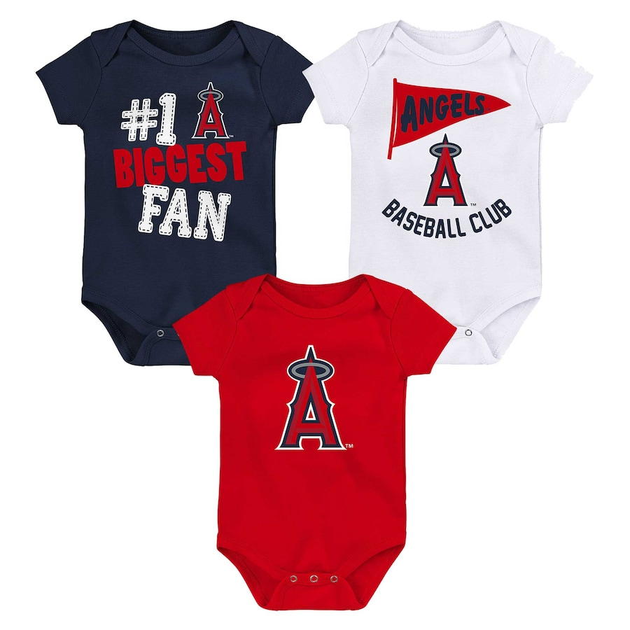 LOS ANGELES ANGELS NEWBORN 3-PIECE FAN PENNANT CREEPER SET