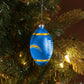 LOS ANGELES CHARGERS BLOWN GLASS FOOTBALL ORNAMENT