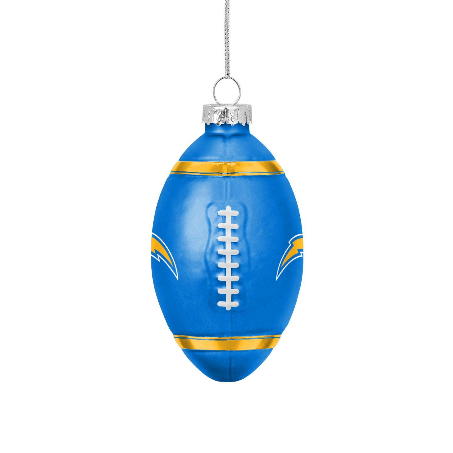 LOS ANGELES CHARGERS BLOWN GLASS FOOTBALL ORNAMENT