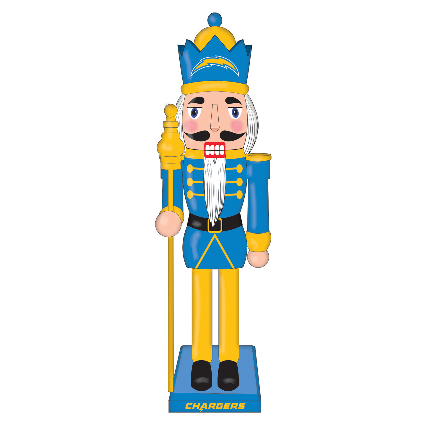 LOS ANGELES CHARGERS 12" WOODEN NUTCRACKER STATUE