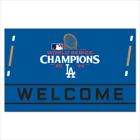 LOS ANGELES DODGERS 2024 MLB WORLD SERIES CHAMPIONS 19" X 30" CRUMB RUBBER DOOR MAT