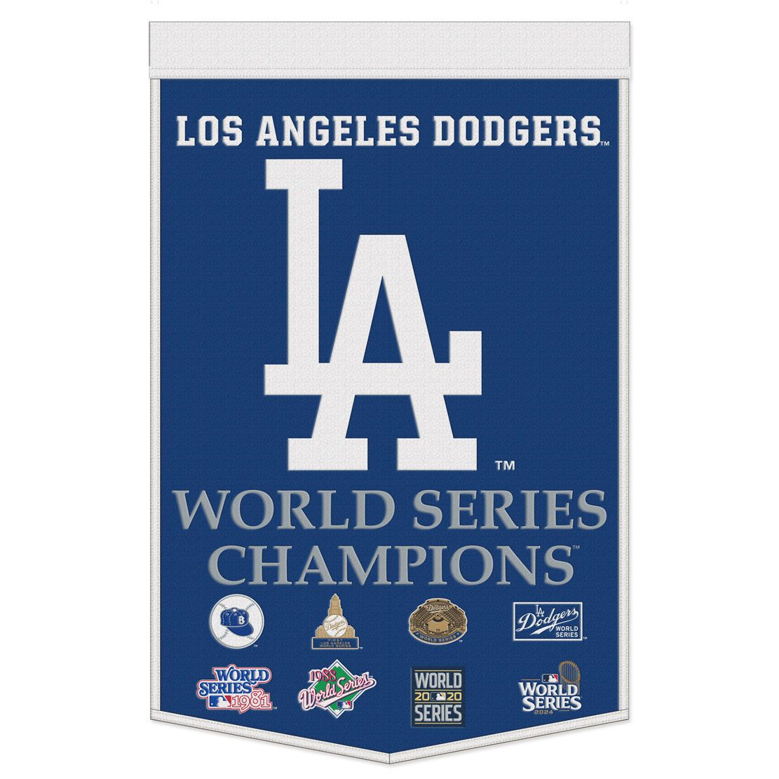 LOS ANGELES DODGERS 2024 MLB WORLD SERIES CHAMPIONS 24" X 38" WOOL BANNER