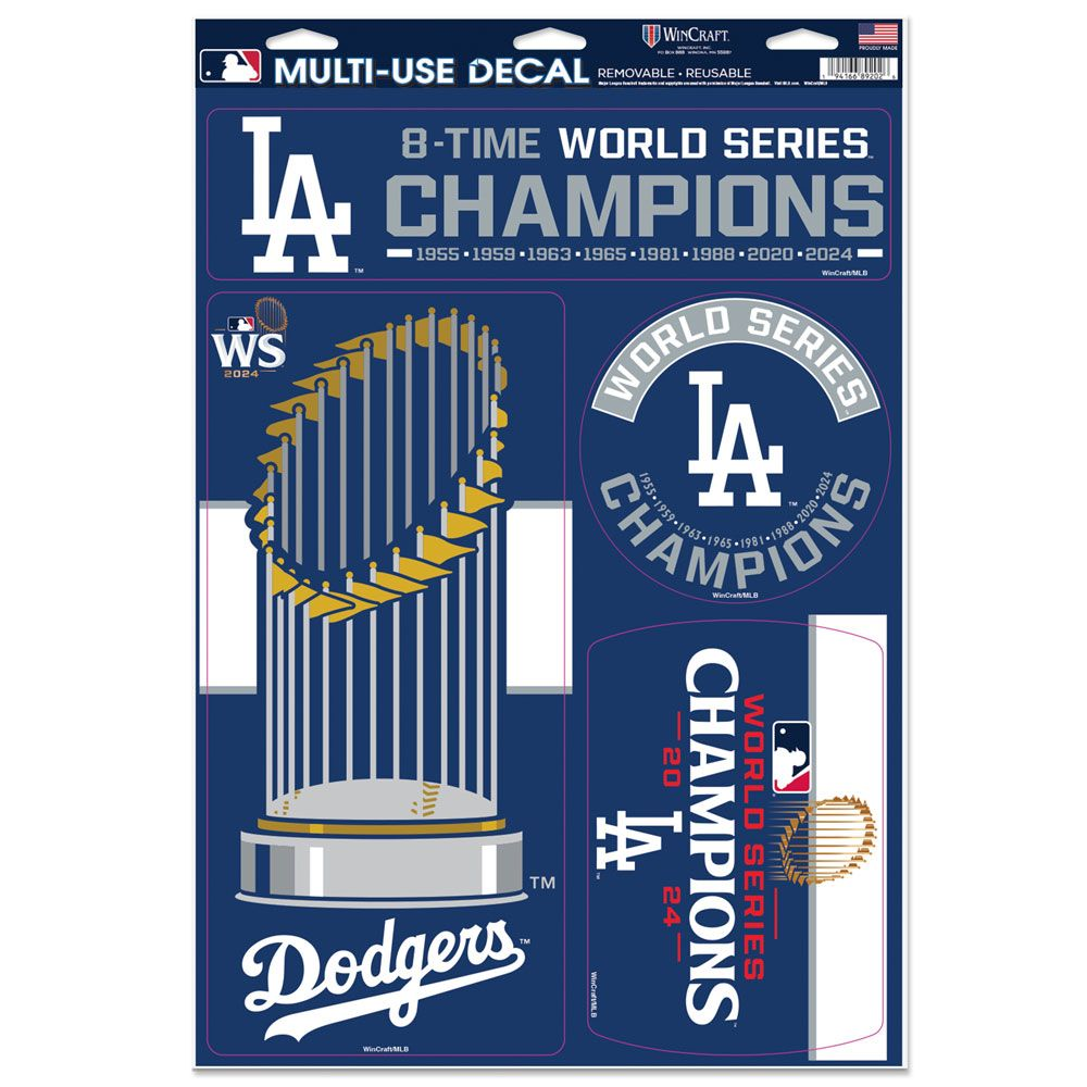 LOS ANGELES DODGERS 2024 WORLD SERIES CHAMPIONS 11" X 17" MULTI-USE DECAL