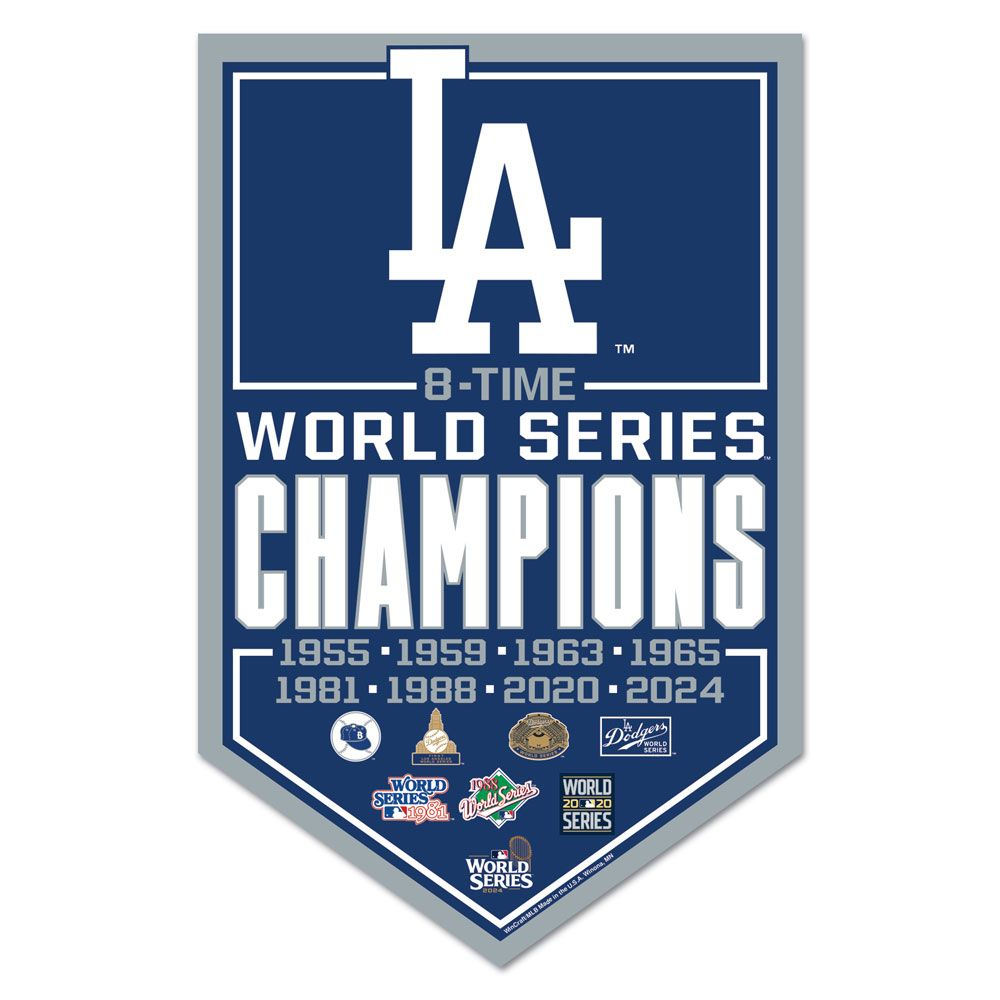 LOS ANGELES DODGERS 2024 WORLD SERIES CHAMPIONS 11" X 17" WOOD SIGN