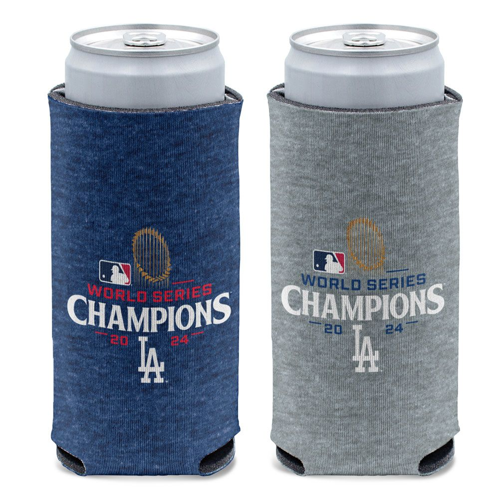 LOS ANGELES DODGERS 2024 WORLD SERIES CHAMPIONS 12 OZ SLIM CAN COOLER - HEATHER