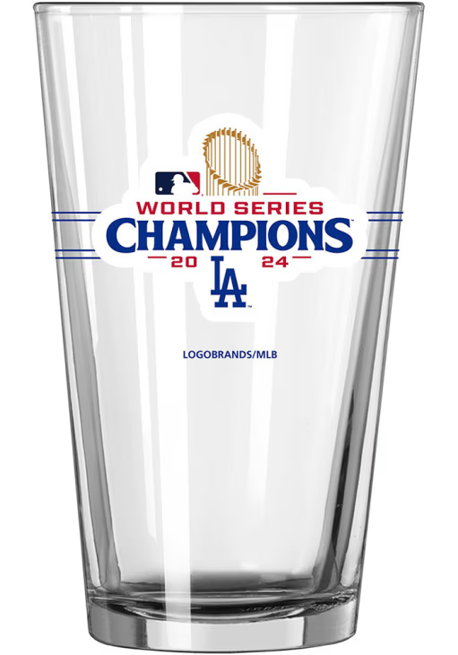 LOS ANGELES DODGERS 2024 WORLD SERIES CHAMPIONS 16OZ PINT GLASS