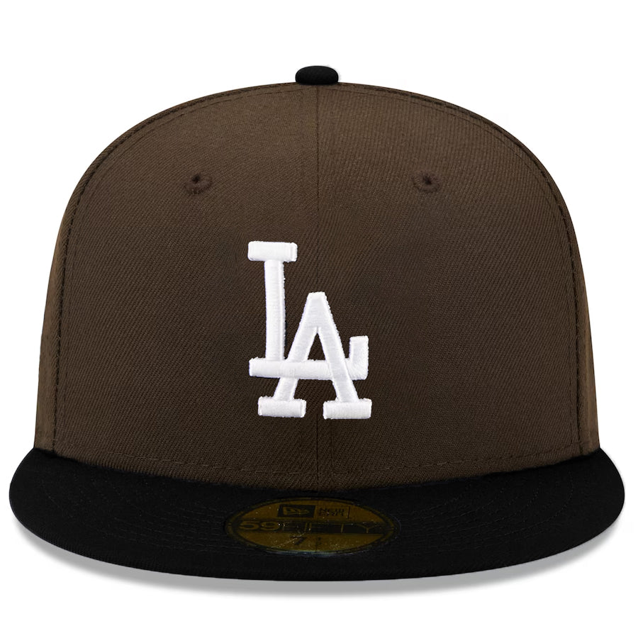 LOS ANGELES DODGERS 50TH ANNIVERSARY MOCHA CUSTOM 59FIFTY FITTED HAT - BROWN/BLACK