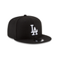 LOS ANGELES DODGERS BASIC LOGO 9FIFTY SNAPBACK HAT - BLACK/WHITE