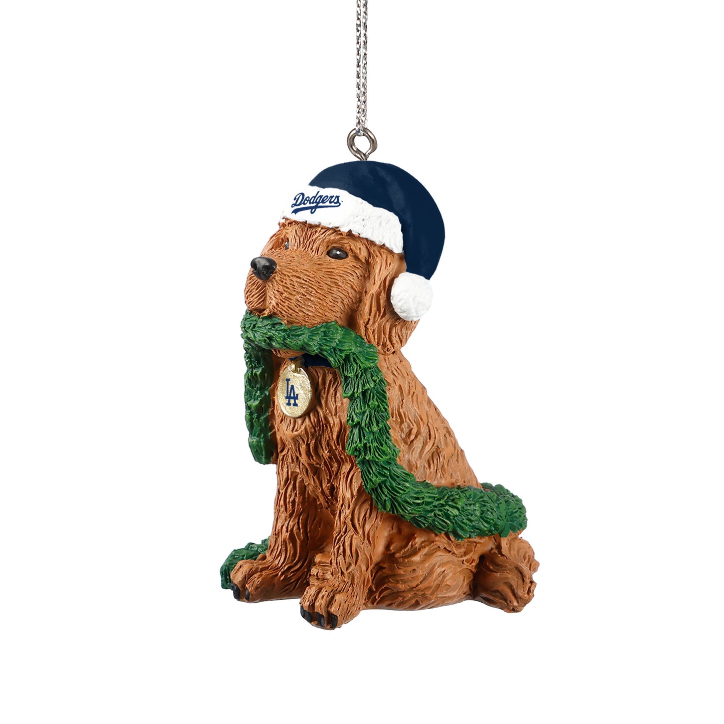 LOS ANGELES DODGERS DOG WITH GARLAND ORNAMENT