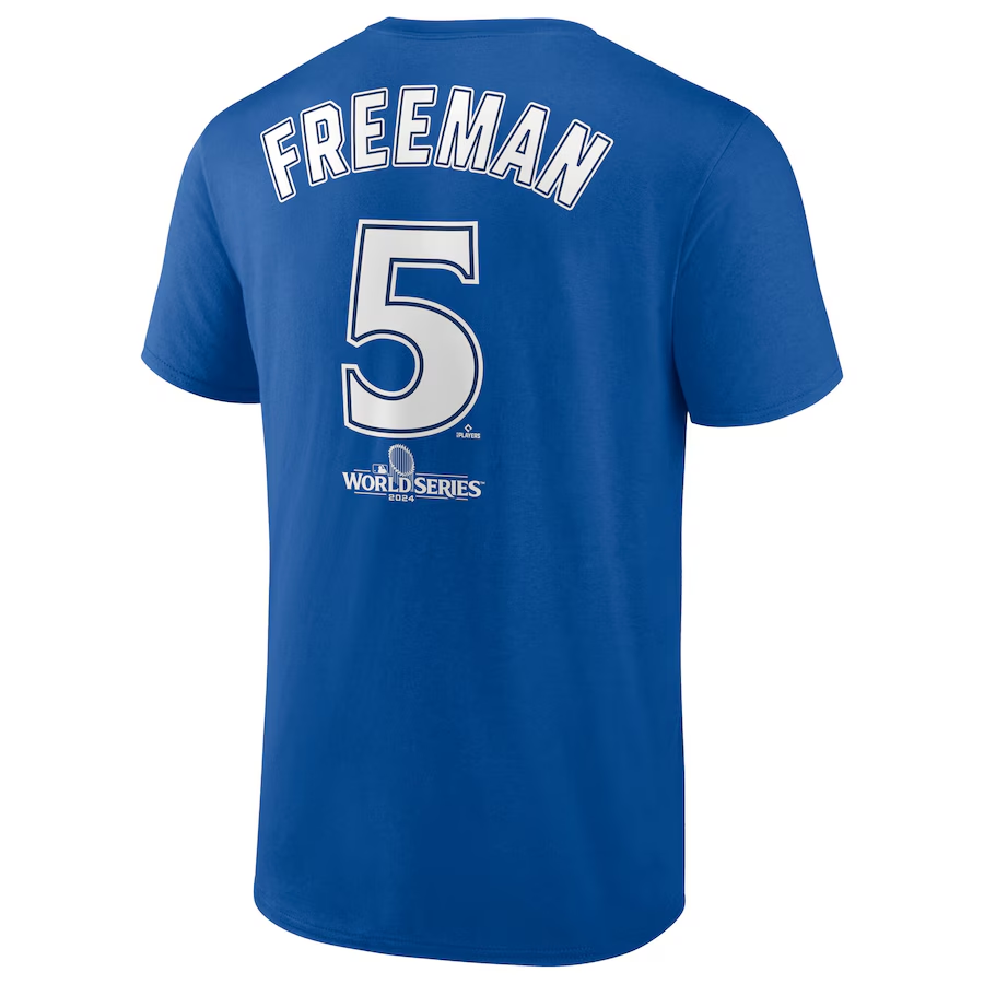 LOS ANGELES DODGERS FREDDIE FREEMAN MEN'S 2024 WORLD SERIES NAME & NUMBER T-SHIRT