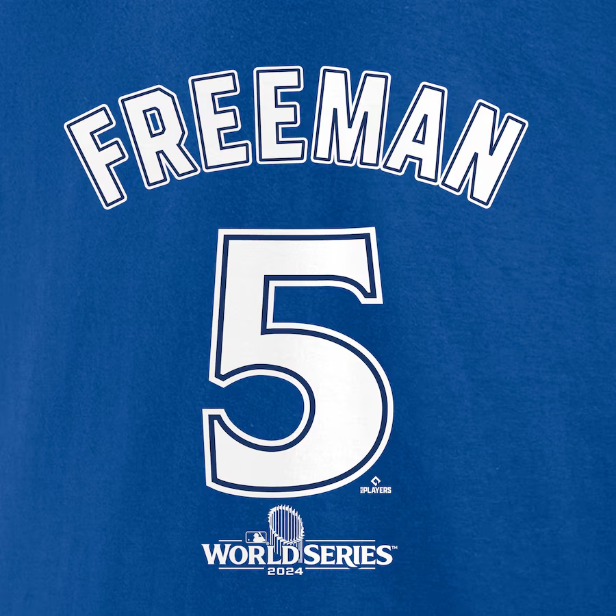 LOS ANGELES DODGERS FREDDIE FREEMAN MEN S 2024 WORLD SERIES NAME NUM JR S SPORTS