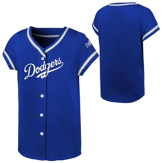 LOS ANGELES DODGERS GIRLS YOUTH  GAMETIME BUTTON JERSEY
