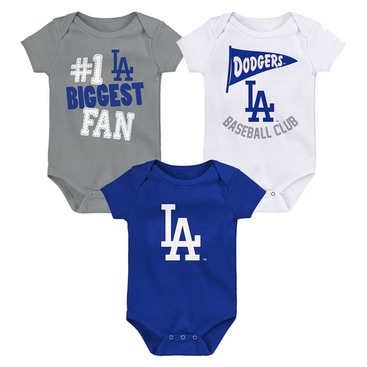 LOS ANGELES DODGERS INFANT 3-PIECE FAN PENNANT CREEPER SET