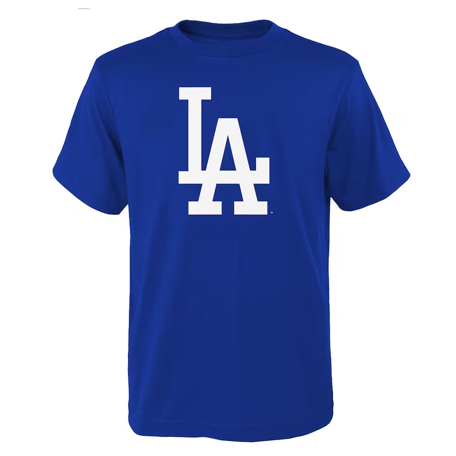 Outerstuff Los Angeles Dodgers Youth Primary Logo T-Shirt - Gray 23 Gry / L