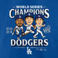 LOS ANGELES DODGERS MEN'S 2024 WORLD SERIES CHAMPIONS APPEAL PLAY CARICATURE T-SHIRT