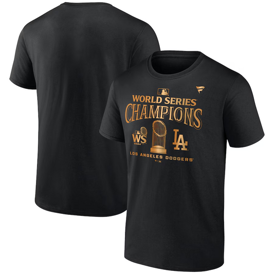 LOS ANGELES DODGERS MEN'S 2024 WORLD SERIES CHAMPIONS LOCKER ROOM PARADE DAY T-SHIRT - BLACK